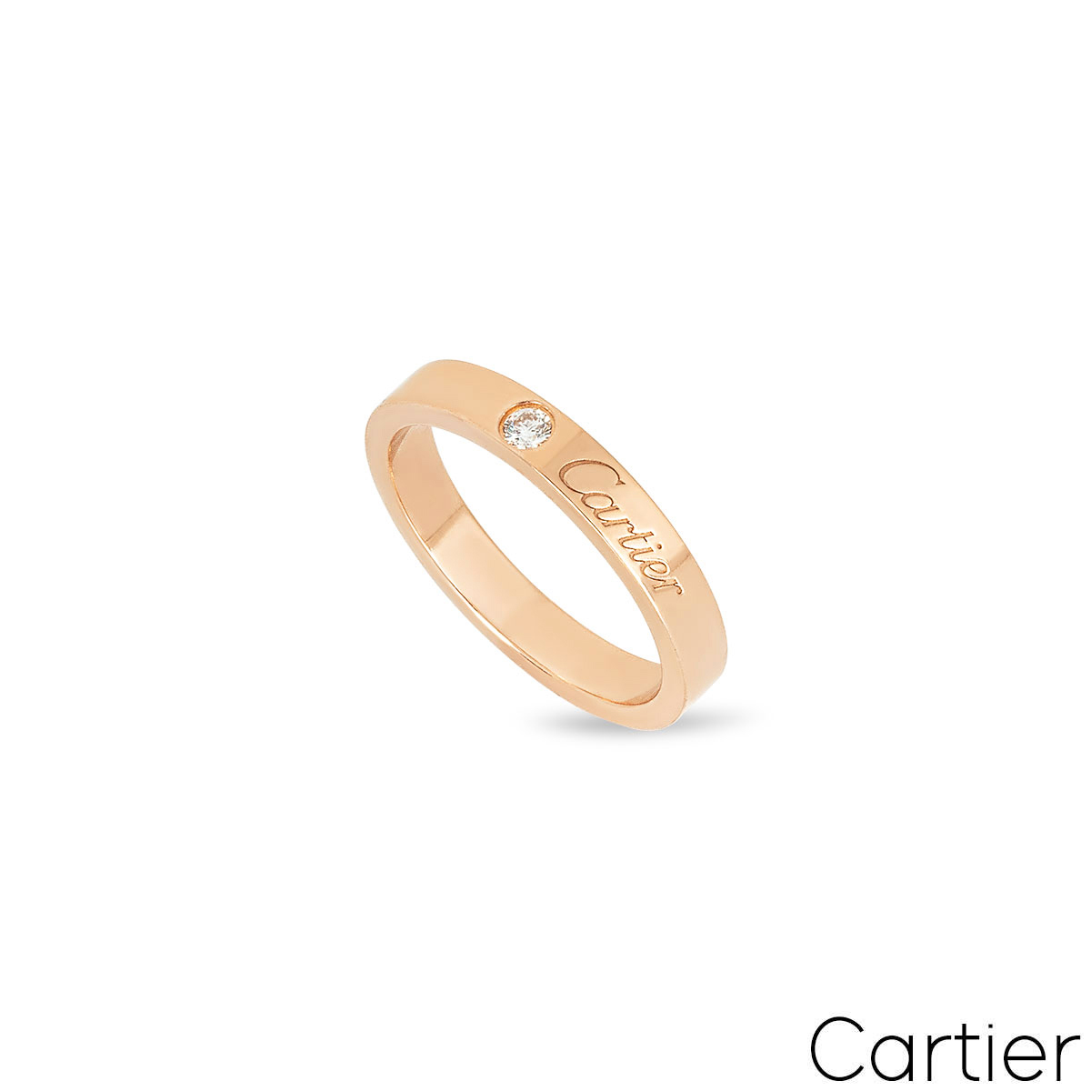 CARTIER C Heart of Diamond Ring in 18K White Gold 0.13 CTW